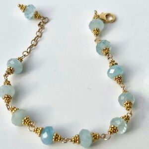 Aquamarine Globe Gold Vermeil Bracelet